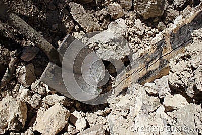 Simple Tools used in house construction near Mirebalais, Haiti Stock Photo