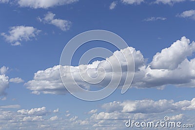 A simple tranquil beautiful S-curved horizon with blue sky and snowy hills Stock Photo