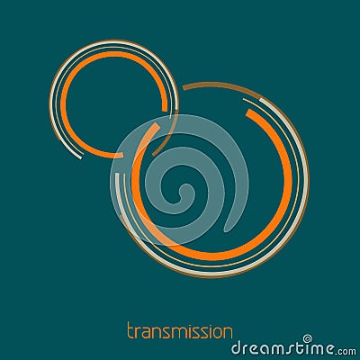 Simple transmission logo for engineering, mechanics, connection Vector Illustration