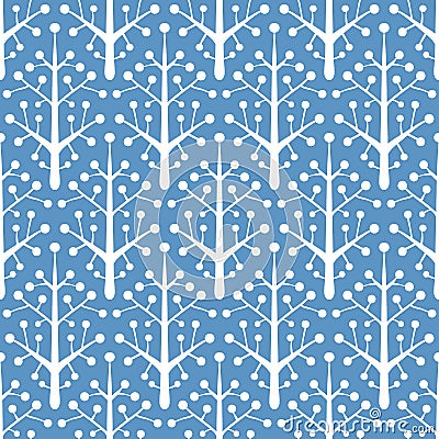 Simple trees on blue Vector Illustration