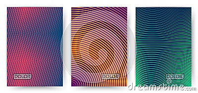 Simple trendy covers template. Set of minimal halftone gradients Vector Illustration