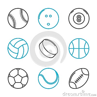 Simple trendy sport icons set Vector Illustration