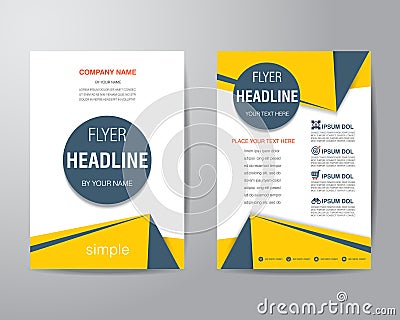 Simple triangle and circle brochure flyer design layout template Vector Illustration