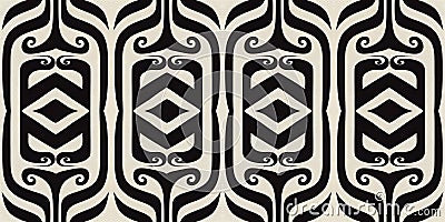 Simple tribal pattern seamless symmetrical wallpaper Stock Photo