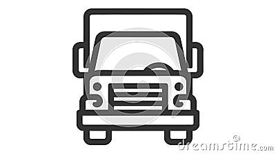 Simple truck silhouette, Delivery icon on white background Vector Illustration