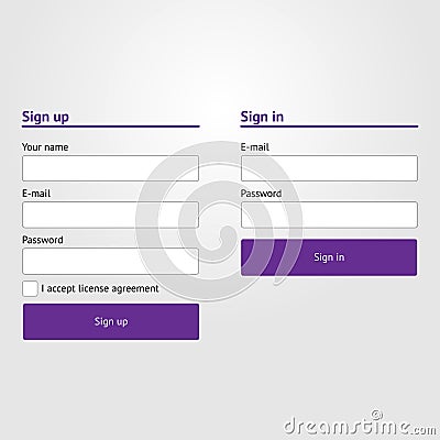 Simple UI forms Vector Illustration