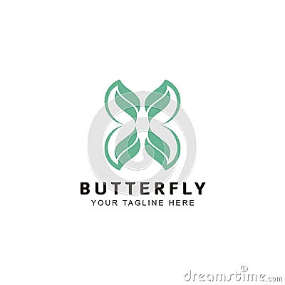 Simple and unique butterfly shaped logo Inspiration Vector Illustration