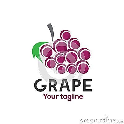 Creative Grape Logo Vector Art Logo Cartoon Illustration
