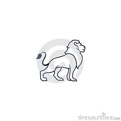 Simple unique lion logo illustration. Lion Vector Logo Design Illustration Template. Vector Illustration