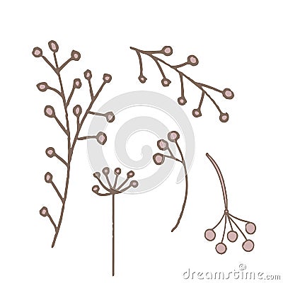 Simple unusual flowers Vector Illustration