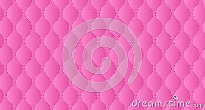 Simple upholstery quilted background. Pink leather texture sofa backdrop. Vector illustration Vector Illustration