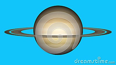 Simple Saturn planet model on green screen background New quality universal space stock image Stock Photo