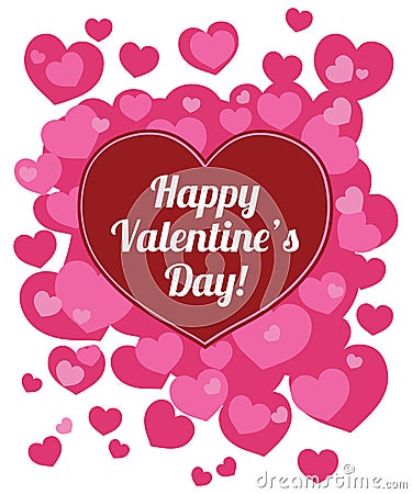 Simple Valentine`s Day vector card Vector Illustration