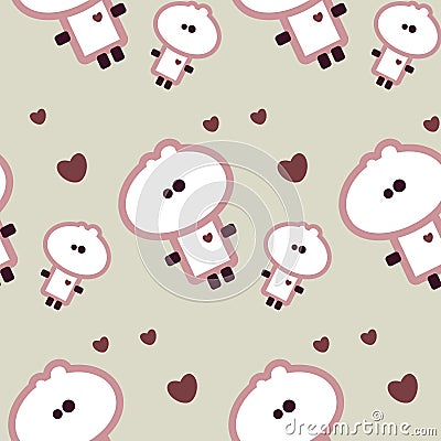 Simple valentine seamless tile Vector Illustration