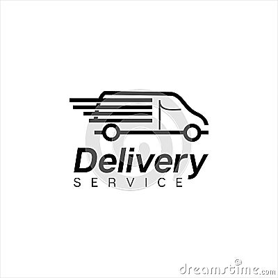 Simple van delivery service logo template Vector Illustration