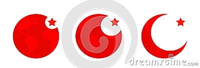 Simple vector button flag - Turkey Vector Illustration