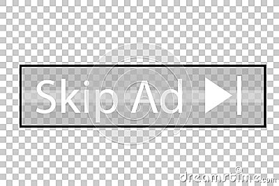 Simple Vector Button, Skip Ad, At Transparent Effect Background Vector Illustration