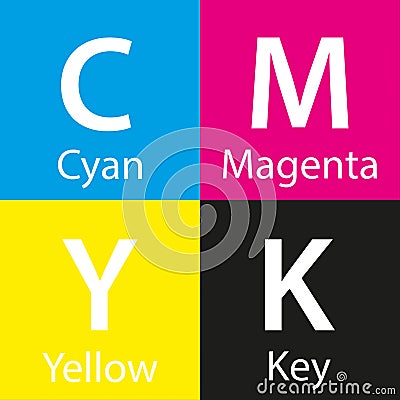 Simple vector cmyk color sample with color name Vector Illustration