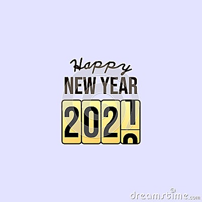 Vector colorful illustration of happy new year counter poster sign Vector Illustration