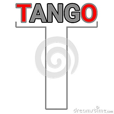 Simple vector design of letter t and tango text on transparent background Stock Photo