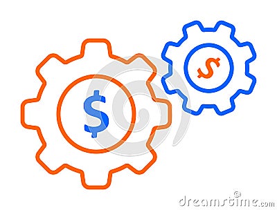 Gear dollar icon Vector Illustration