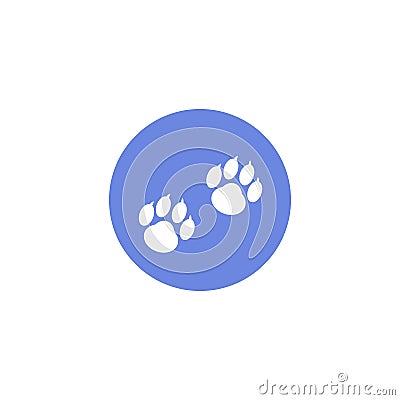 Simple vector flat art round icon of animal footprints Stock Photo