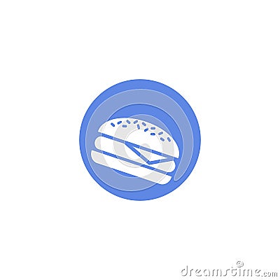 Simple vector flat art round icon of a burger Stock Photo