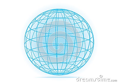 Simple vector grid earth globe icon Vector Illustration