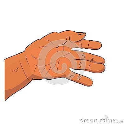 Conceptual Simple Vector Hand Draw Sketch, Illustration for victim of criminal, Blooding Hand of Dead Body, Isolated on White Vector Illustration