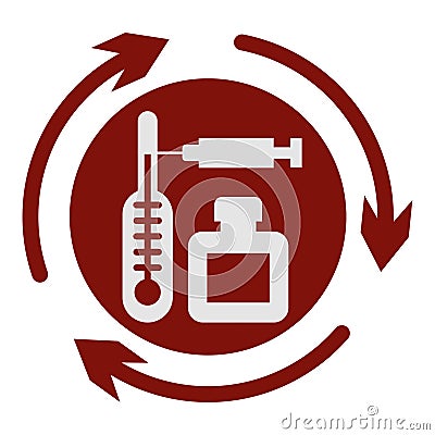 Simple vector icon of medical waste disposal and recycling Vector Illustration