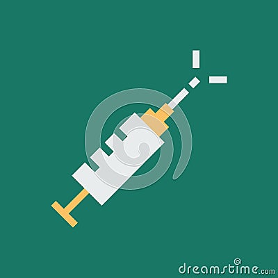 Simple vector illustration with ability to change. Silhouette icon syringe Vector Illustration