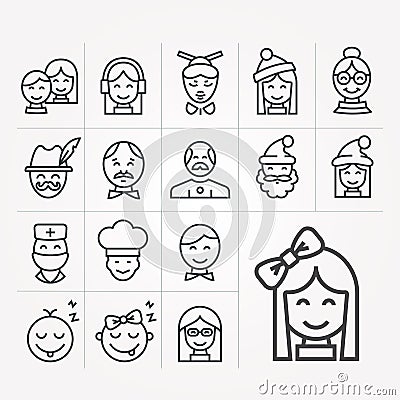 Simple vector illustration with ability to change. Simple people icons Vector Illustration