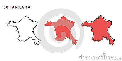 Turkey, Ankara city map. Simple vector illustration isolated on a white background. Vector Illustration