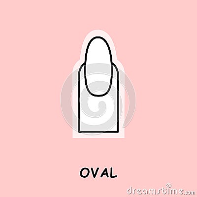 vector illustration nail shape oval pink background Vector Illustration