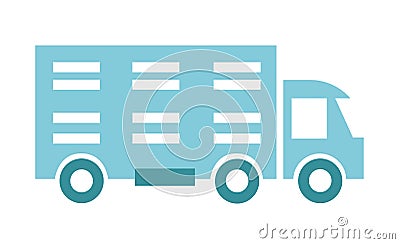 Simple vector illustration of a truck. Truck for transporting livestock, chicken or pigs. Cartoon Illustration