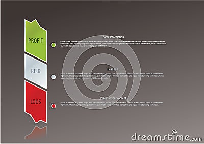 Simple vector label. Profit, risk, loos. Bussinec corporate logo Vector Illustration