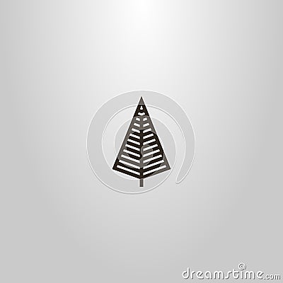 Simple vector line art geometric sign of diamond tree silhouette Vector Illustration