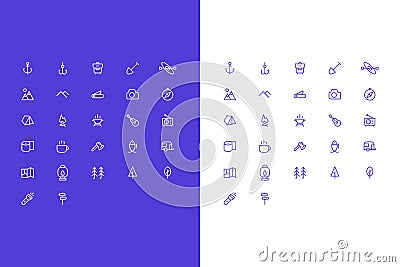 Simple Vector Minimalistic Icons Set Vector Illustration