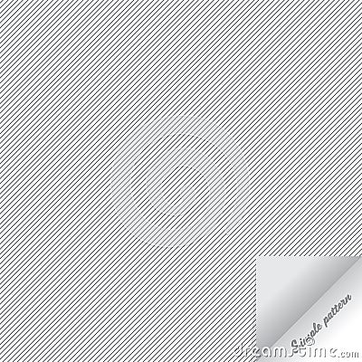 Simple vector pattern, black thin slanting lines over shaded backdrop. simple repeat texture. paper flip. Vector Illustration