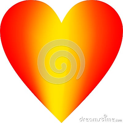 Red and yellow Clipart Heart vector Stock Photo