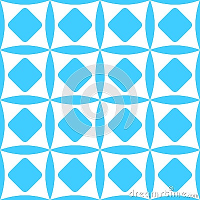 Simple Vector Seamless Pattern, Blue Elipse and Rounded Corner Squarefor background, banner wrapping paper etc Vector Illustration