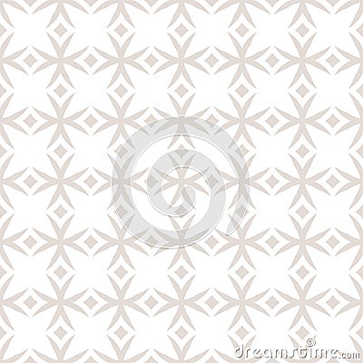 Simple vector seamless pattern. White and beige geometric ornament. Gothic style Vector Illustration