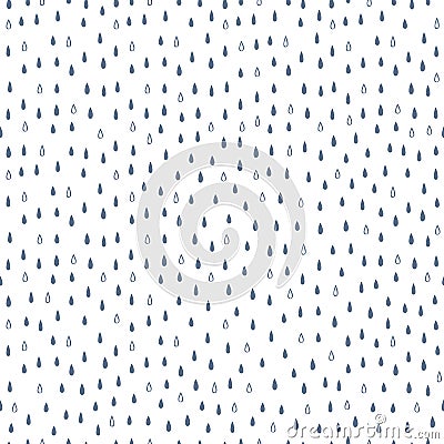 Simple vector seamless rain pattern in gold Vector Illustration