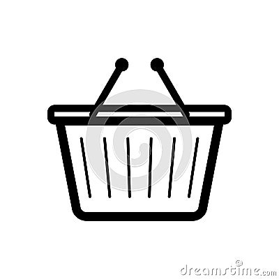 Shopping basket modern vector drawing draft flat Vector Illustration