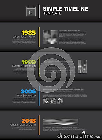 Simple vertical timeline template Vector Illustration