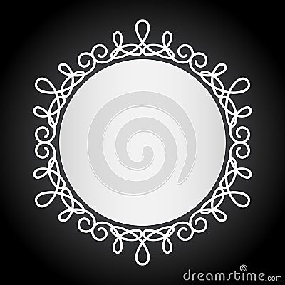 Simple vintage black and white frame Vector Illustration