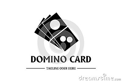 Simple Vintage Domino Card for Bet Gamble Casino Sport Club Logo Design Vector Vector Illustration