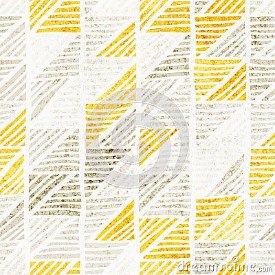 Simple vintage seamless pattern. Gray, white and yellow shades. Grunge texture. Ethnic and tribal motifs. Vector illustration Vector Illustration