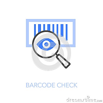 Simple visualised barcode check icon symbol Vector Illustration