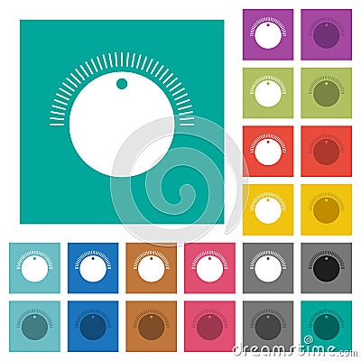 Simple volume control square flat multi colored icons Stock Photo